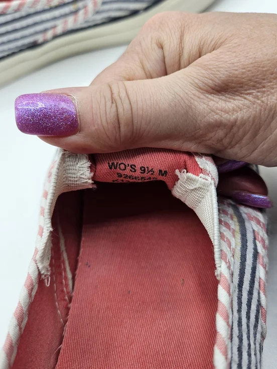 Sperry Top Sider Mariner Slip-on Shoes Navy Seersucker Women's 9.5M - Picture 7 of 8